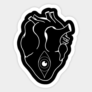 All Seeing Heart (White) Sticker